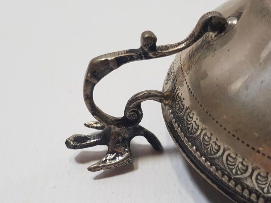 KUŞ APLİKELİ ANTİKA GÜMÜŞ ÇAMÇAK