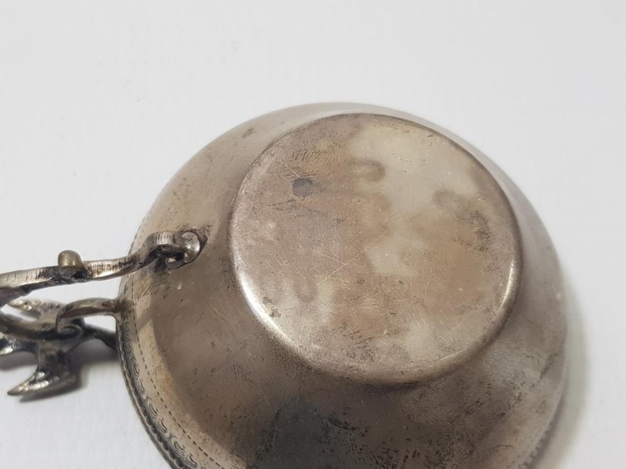 KUŞ APLİKELİ ANTİKA GÜMÜŞ ÇAMÇAK