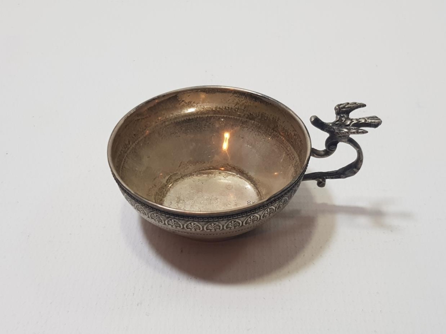 KUŞ APLİKELİ ANTİKA GÜMÜŞ ÇAMÇAK