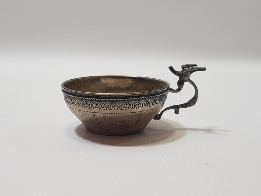 KUŞ APLİKELİ ANTİKA GÜMÜŞ ÇAMÇAK