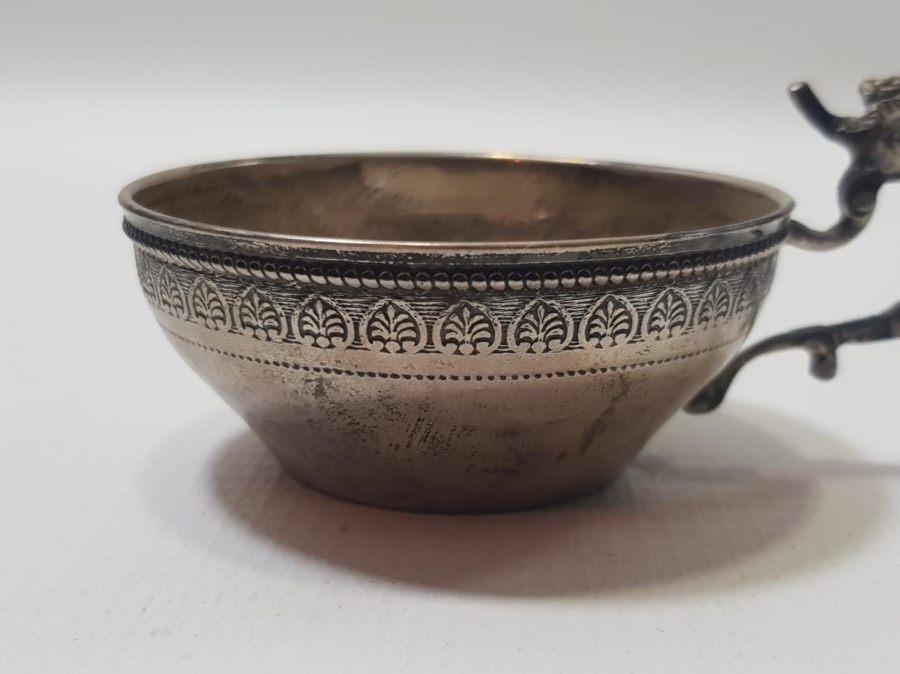 KUŞ APLİKELİ ANTİKA GÜMÜŞ ÇAMÇAK