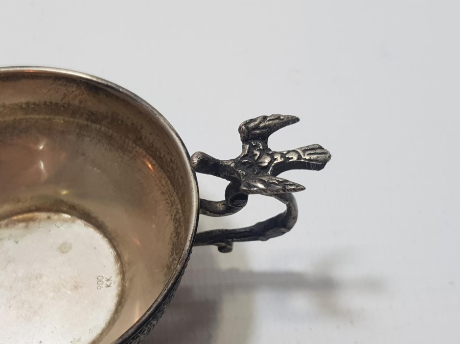 KUŞ APLİKELİ ANTİKA GÜMÜŞ ÇAMÇAK