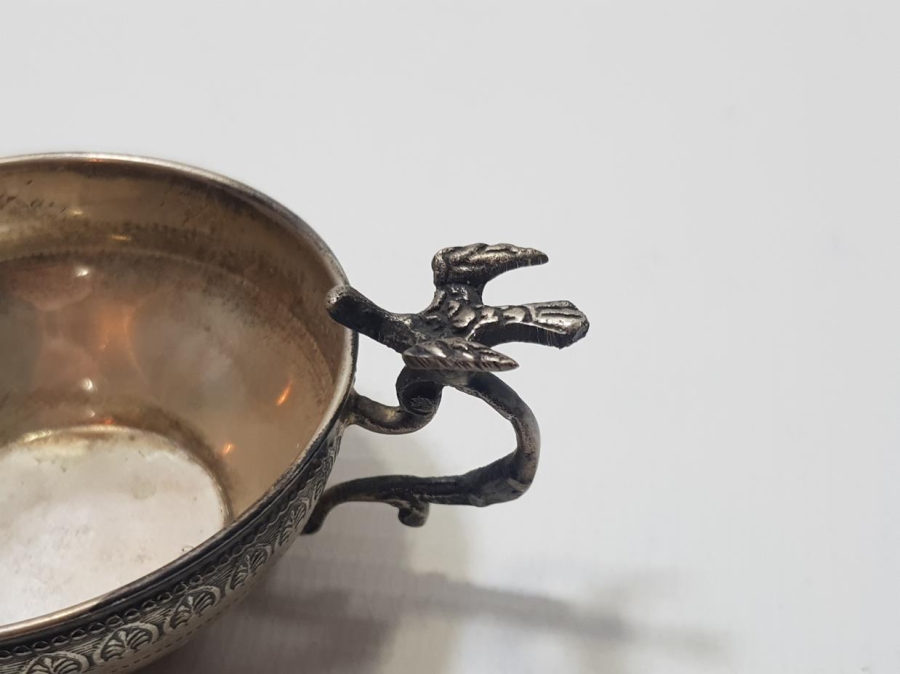 KUŞ APLİKELİ ANTİKA GÜMÜŞ ÇAMÇAK