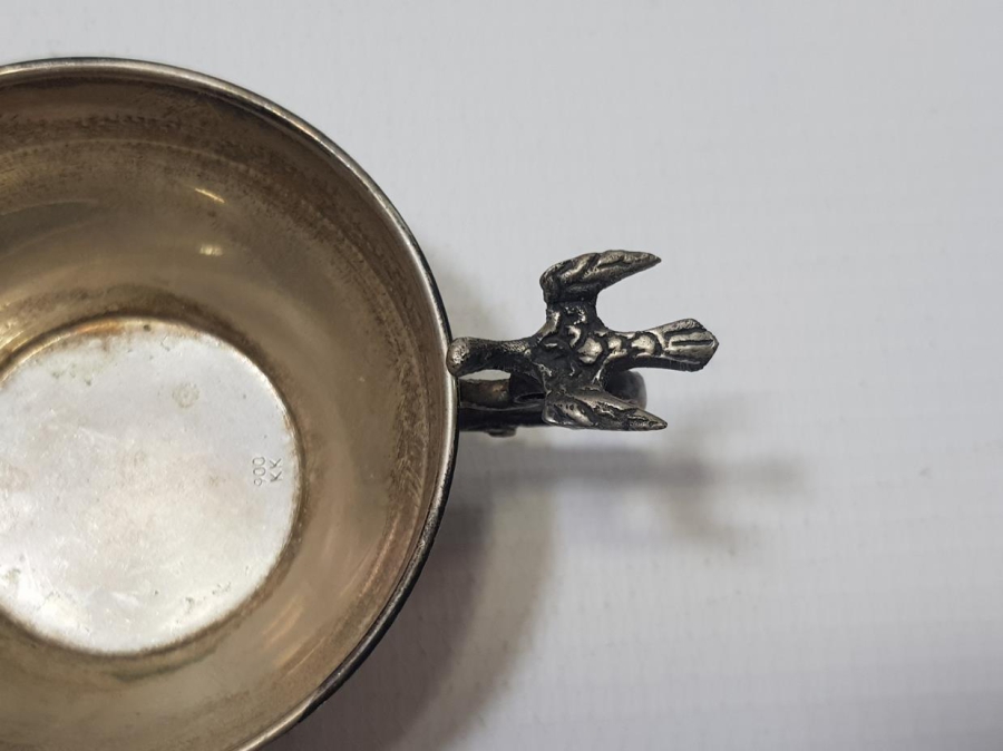 KUŞ APLİKELİ ANTİKA GÜMÜŞ ÇAMÇAK