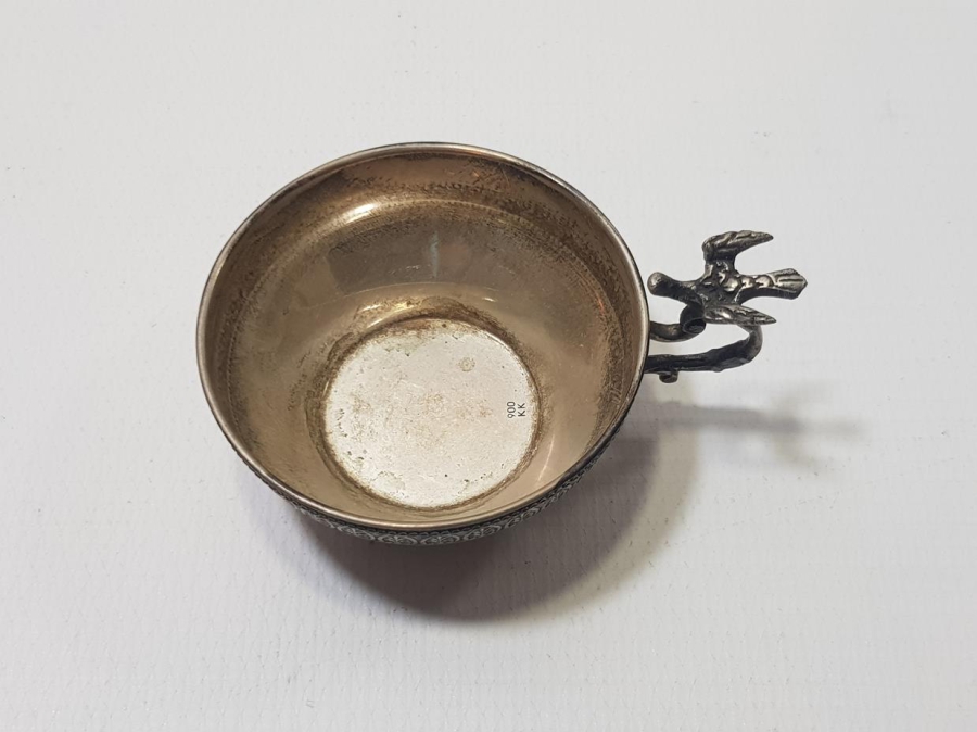 KUŞ APLİKELİ ANTİKA GÜMÜŞ ÇAMÇAK