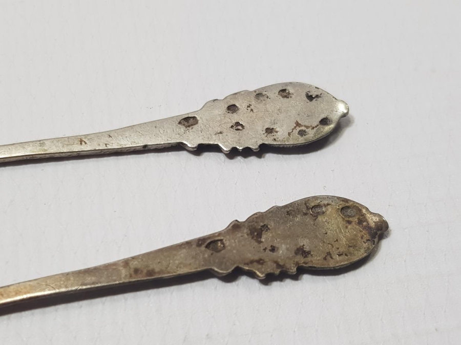 BİR ÇİFT GÜMÜŞ ÇAY KAŞIĞI