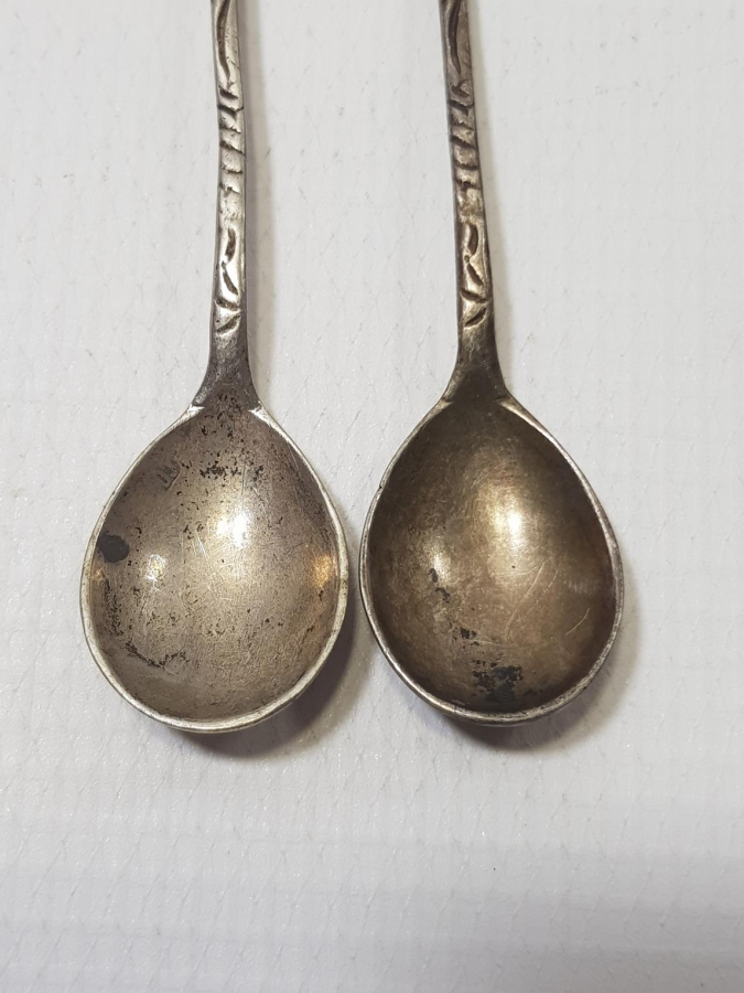 BİR ÇİFT GÜMÜŞ ÇAY KAŞIĞI