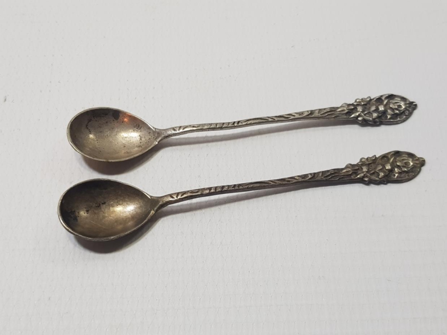 BİR ÇİFT GÜMÜŞ ÇAY KAŞIĞI