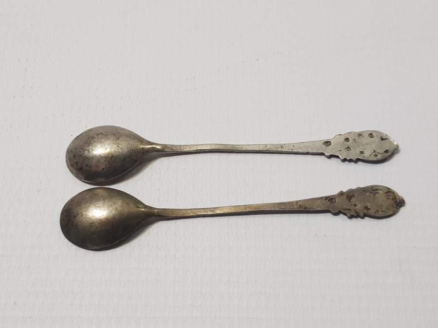 BİR ÇİFT GÜMÜŞ ÇAY KAŞIĞI