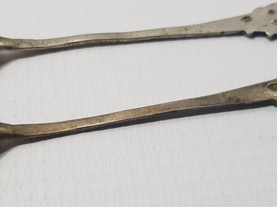 BİR ÇİFT GÜMÜŞ ÇAY KAŞIĞI