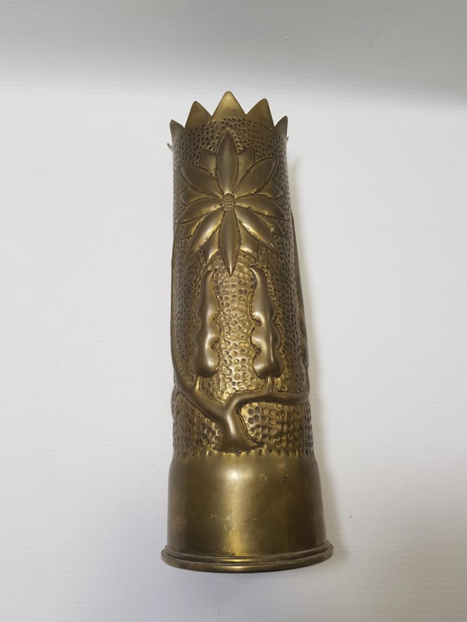 1. DÜNYA SAVAŞI TOP MERMİSİ KOVANINDAN YAPILMIŞ VAZO