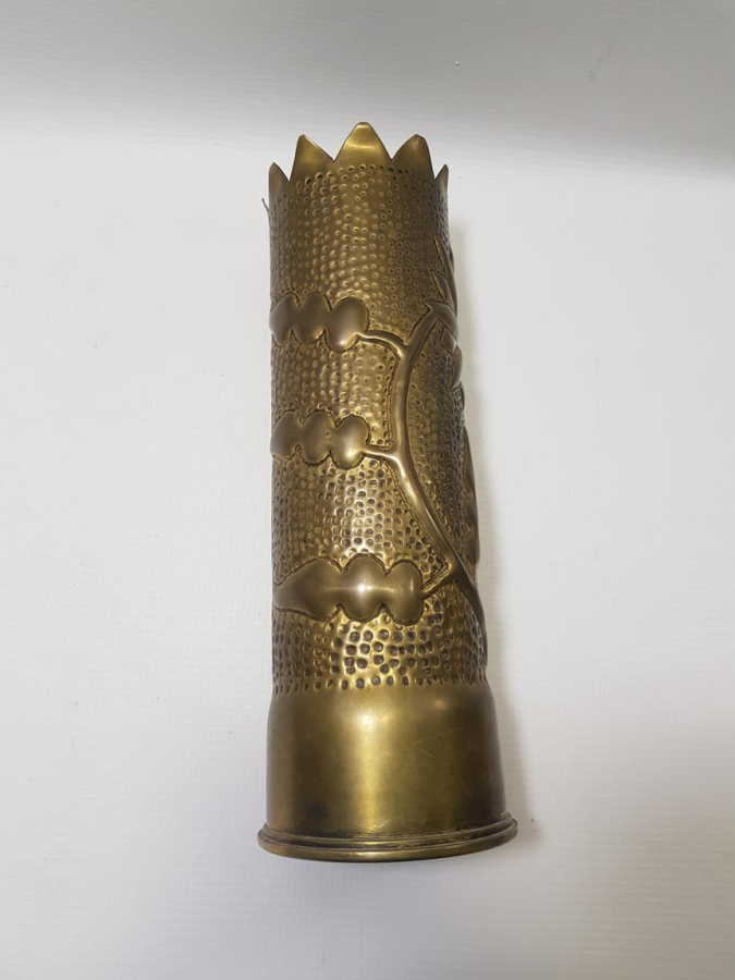 1. DÜNYA SAVAŞI TOP MERMİSİ KOVANINDAN YAPILMIŞ VAZO