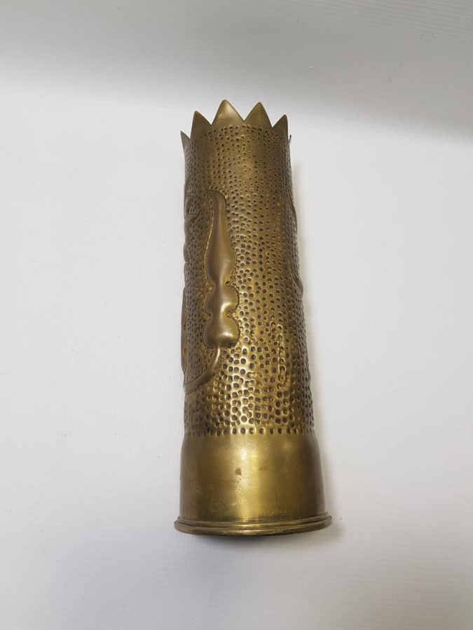 1. DÜNYA SAVAŞI TOP MERMİSİ KOVANINDAN YAPILMIŞ VAZO