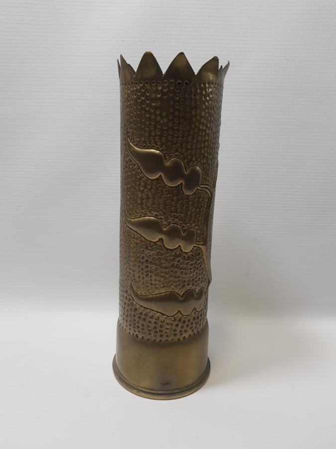 1. DÜNYA SAVAŞI TOP MERMİSİ KOVANINDAN YAPILMIŞ VAZO