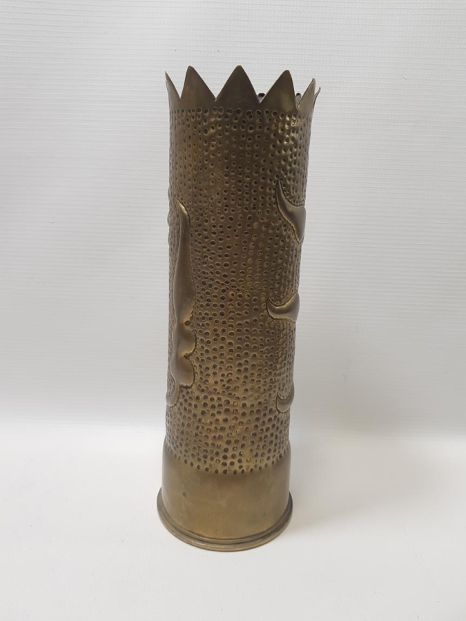 1. DÜNYA SAVAŞI TOP MERMİSİ KOVANINDAN YAPILMIŞ VAZO