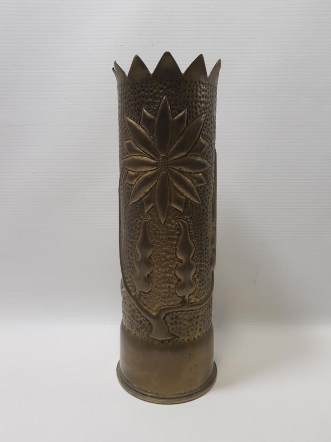 1. DÜNYA SAVAŞI TOP MERMİSİ KOVANINDAN YAPILMIŞ VAZO