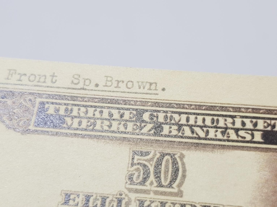 1940 İSMET İNÖNÜ RESİMLİ 50 KURUŞ DENEME BASKI ÇOK NADİR PARA