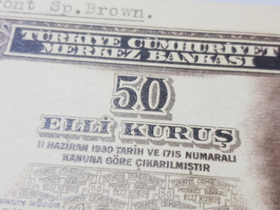 1940 İSMET İNÖNÜ RESİMLİ 50 KURUŞ DENEME BASKI ÇOK NADİR PARA