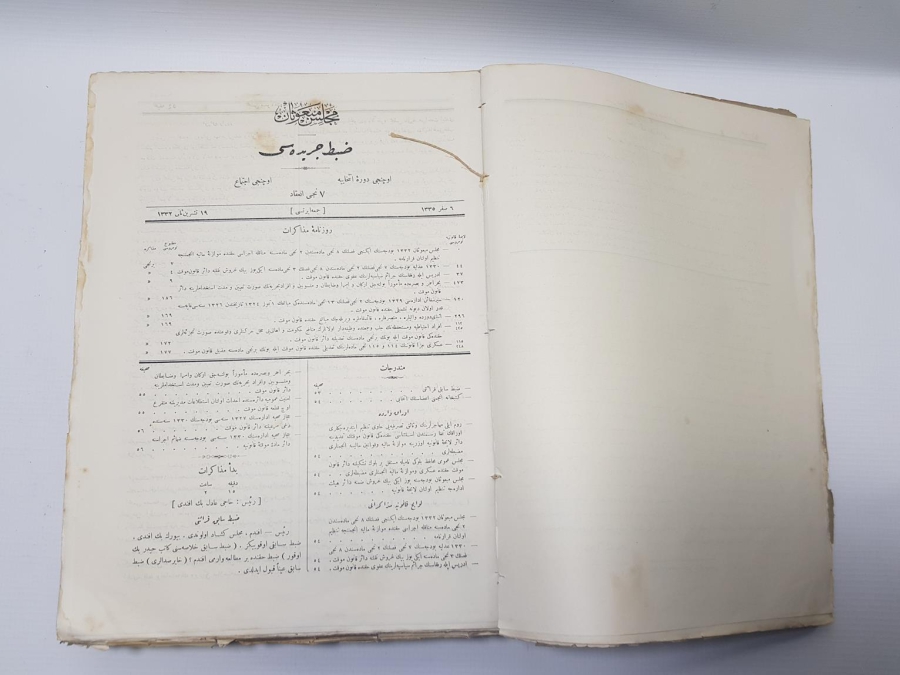 1. DÜNYA SAVAŞI 1916-1917 TARİHLİ 62 ADET MECLİS-İ MEBUSAN TUTANAKLARI