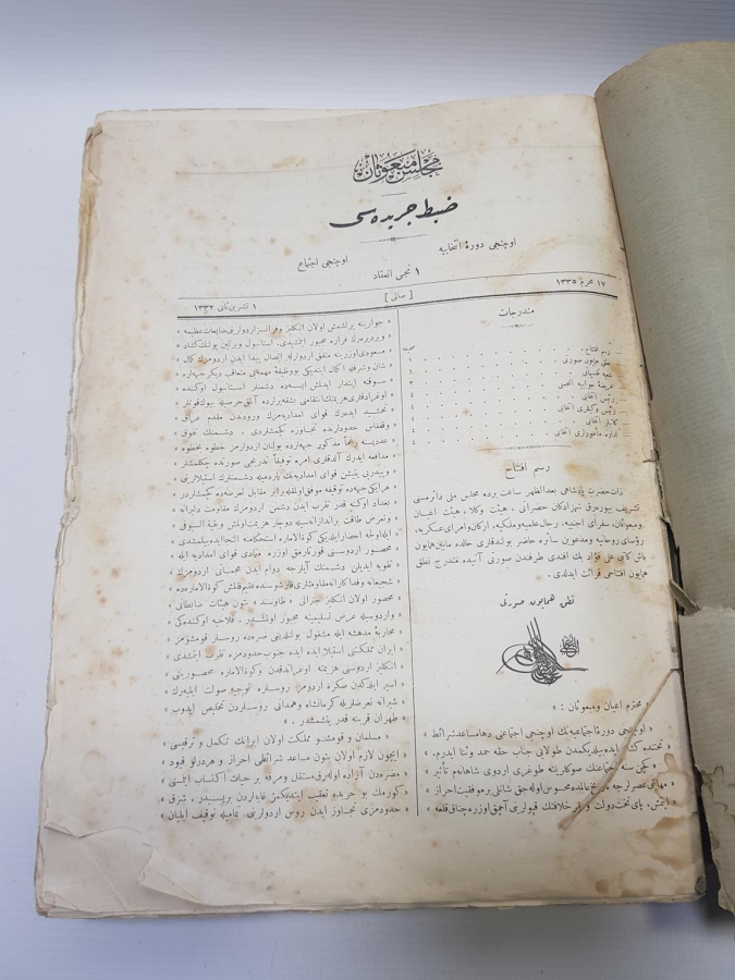 1. DÜNYA SAVAŞI 1916-1917 TARİHLİ 62 ADET MECLİS-İ MEBUSAN TUTANAKLARI