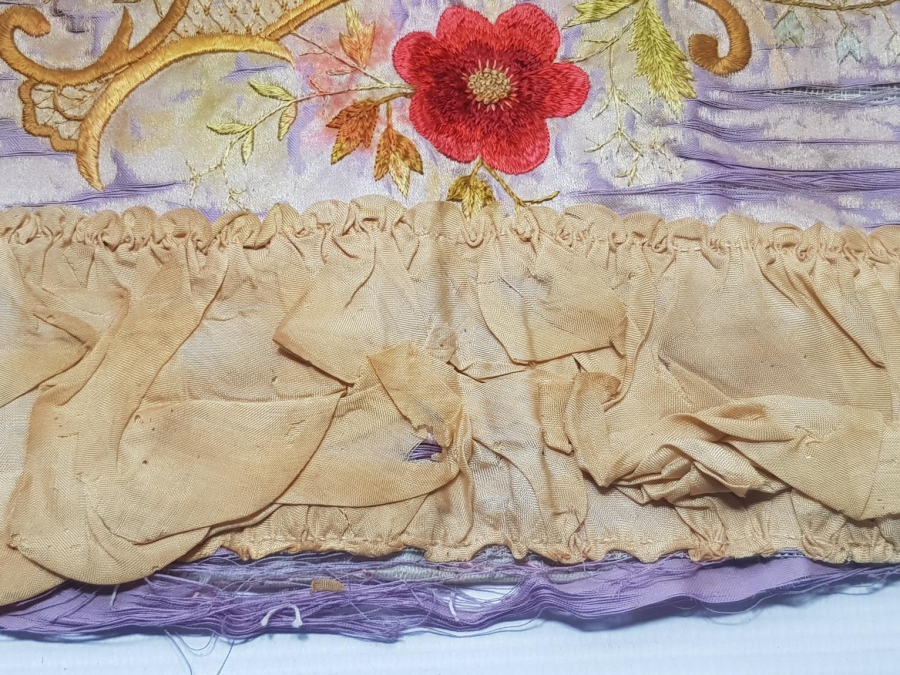 OSMANLI DÖNEMİ İZMİR RUM İŞİ EL İŞLEME İPEK PANO