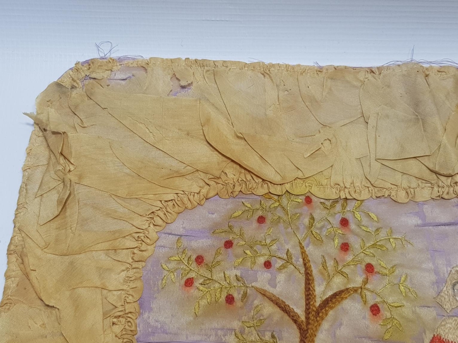 OSMANLI DÖNEMİ İZMİR RUM İŞİ EL İŞLEME İPEK PANO