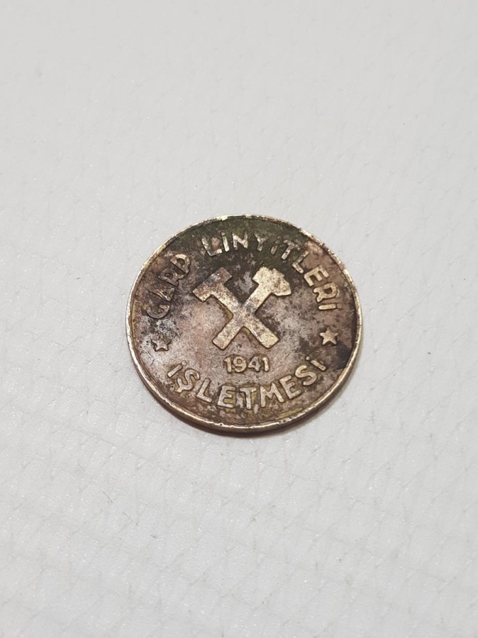 1941 SOMA GARP LİNYİTLERİ İŞLETMESİ 10 KURUŞ NADİR JETON