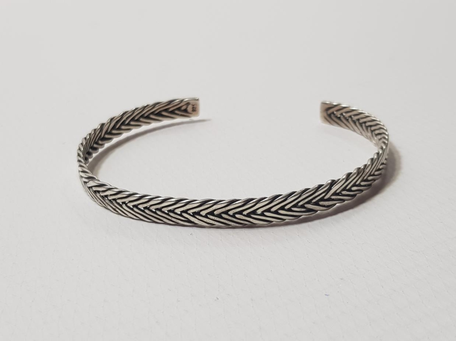 ANTİKA HASIR ÖRME GÜMÜŞ BİLEZİK