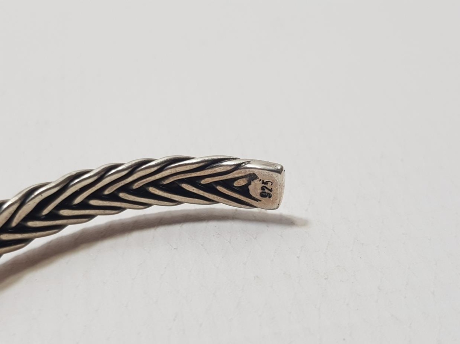 ANTİKA HASIR ÖRME GÜMÜŞ BİLEZİK