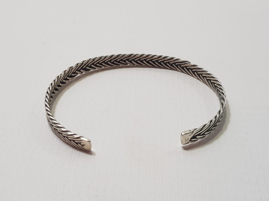 ANTİKA HASIR ÖRME GÜMÜŞ BİLEZİK