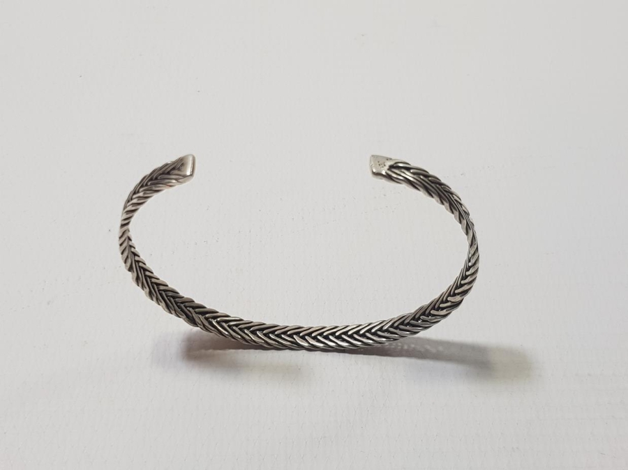 ANTİKA HASIR ÖRME GÜMÜŞ BİLEZİK