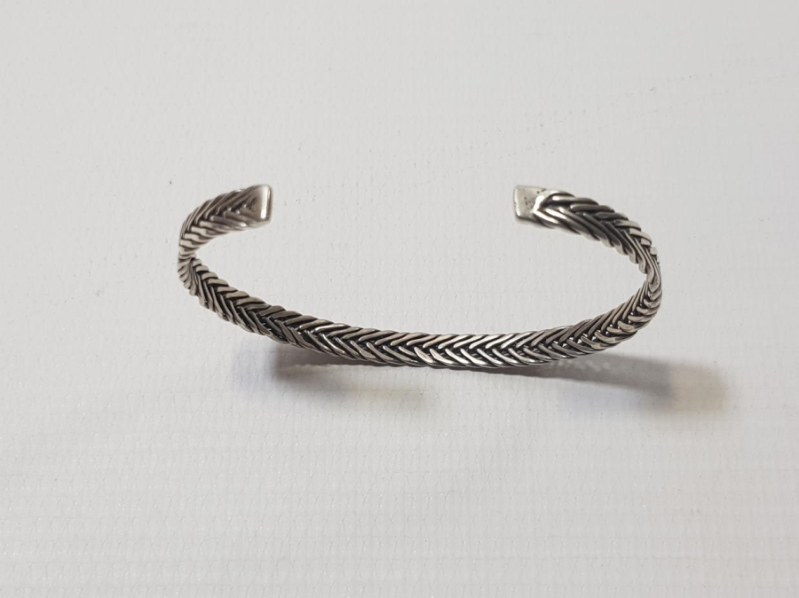 ANTİKA HASIR ÖRME GÜMÜŞ BİLEZİK