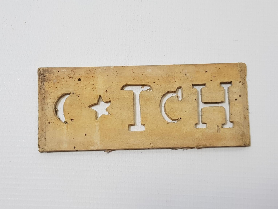 AY YILDIZLI VE T.C.H. YAZILI AHŞAP BASKI BOYA KALIBI