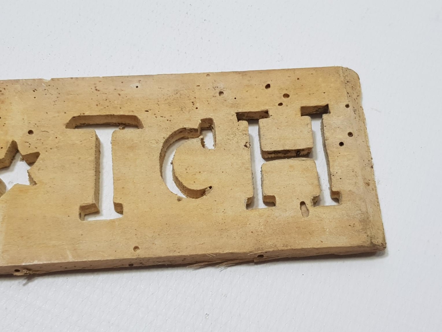 AY YILDIZLI VE T.C.H. YAZILI AHŞAP BASKI BOYA KALIBI