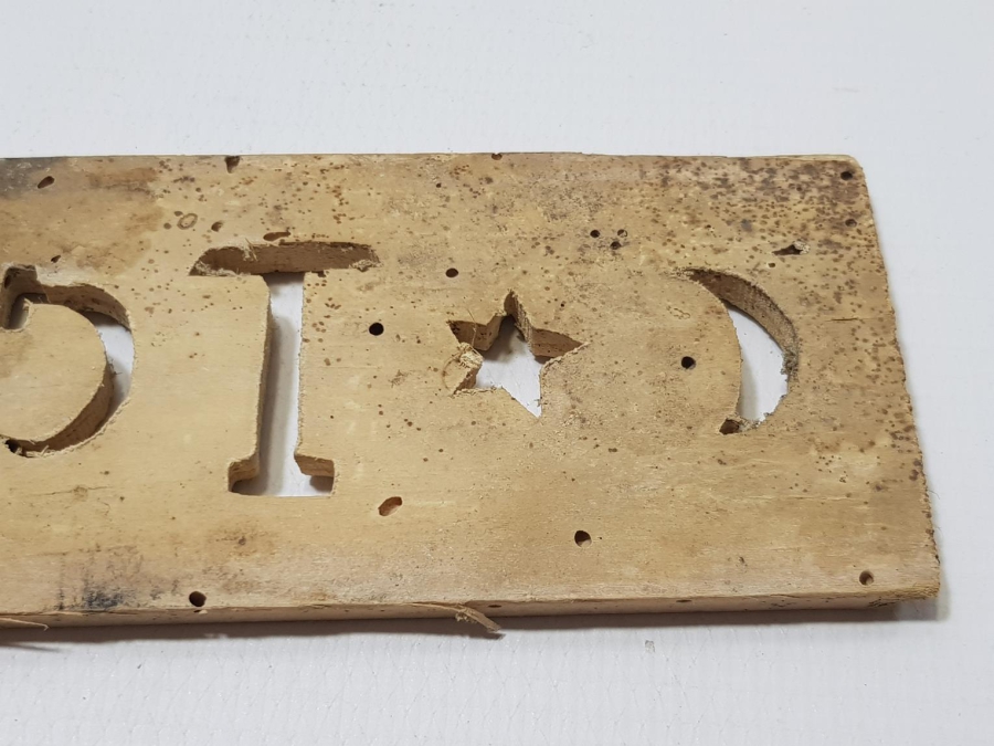 AY YILDIZLI VE T.C.H. YAZILI AHŞAP BASKI BOYA KALIBI