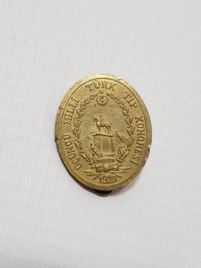 1929 3. MİLLİ TÜRK TIP KONGRESİ ROZETİ