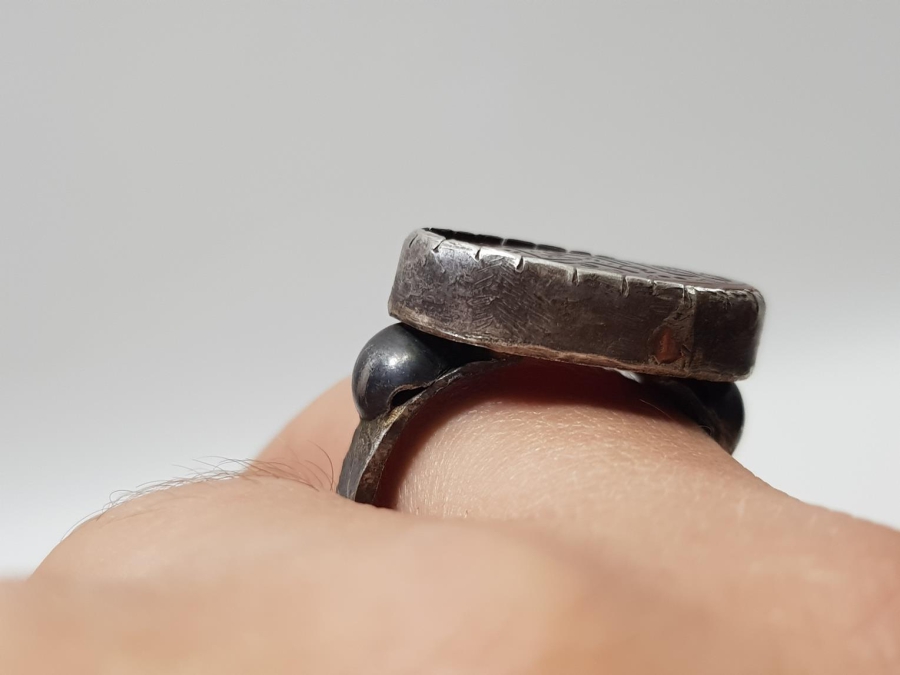 OSMANLI DÖNEMİ ÜZERİ YAZILI AKİK TAŞLI GÜMÜŞ YÜZÜK