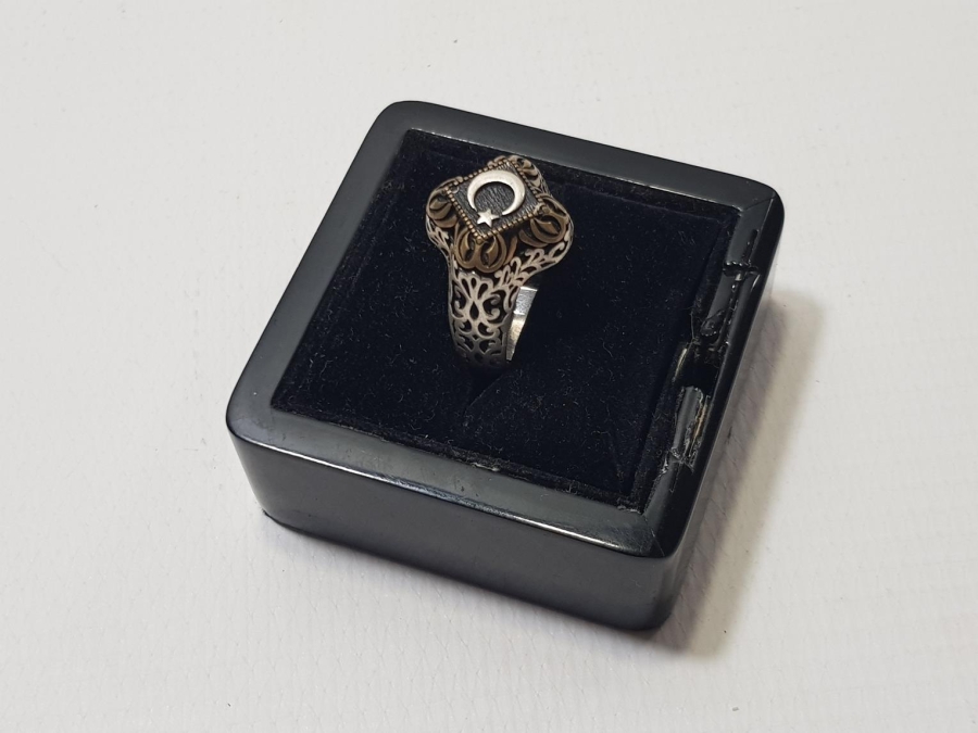 AY YILDIZLI GÜMÜŞ YÜZÜK