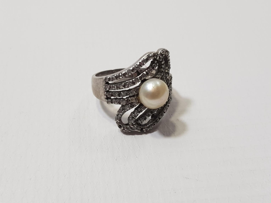 İNCİ TAŞLI GÜMÜŞ YÜZÜK