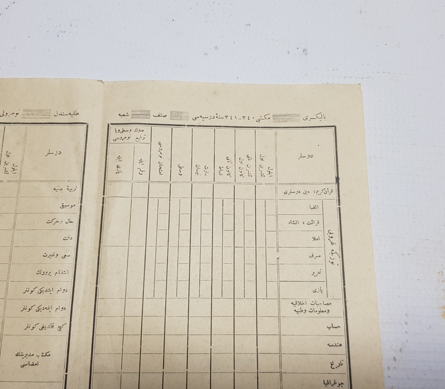 CUMHURİYETİMİZİN İLK KARNESİ