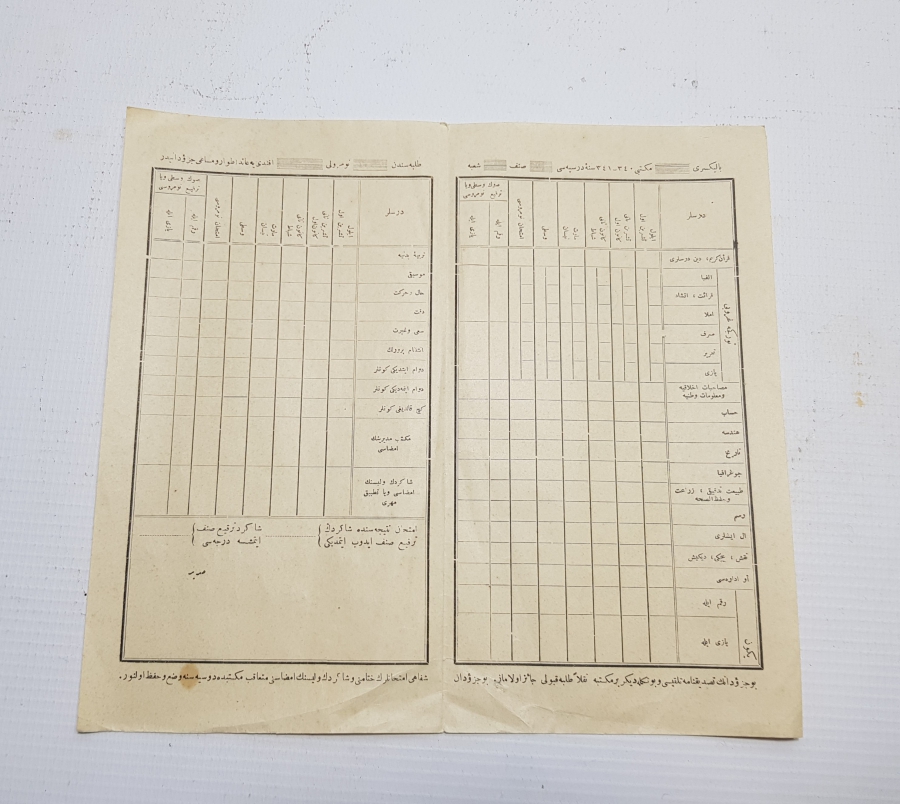 CUMHURİYETİMİZİN İLK KARNESİ