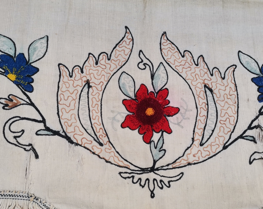 SUZANİ İŞÇİLİKLİ OSMANLI DÖNEMİ EL İŞİ YATAK SAÇAĞI