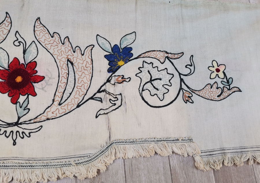 SUZANİ İŞÇİLİKLİ OSMANLI DÖNEMİ EL İŞİ YATAK SAÇAĞI