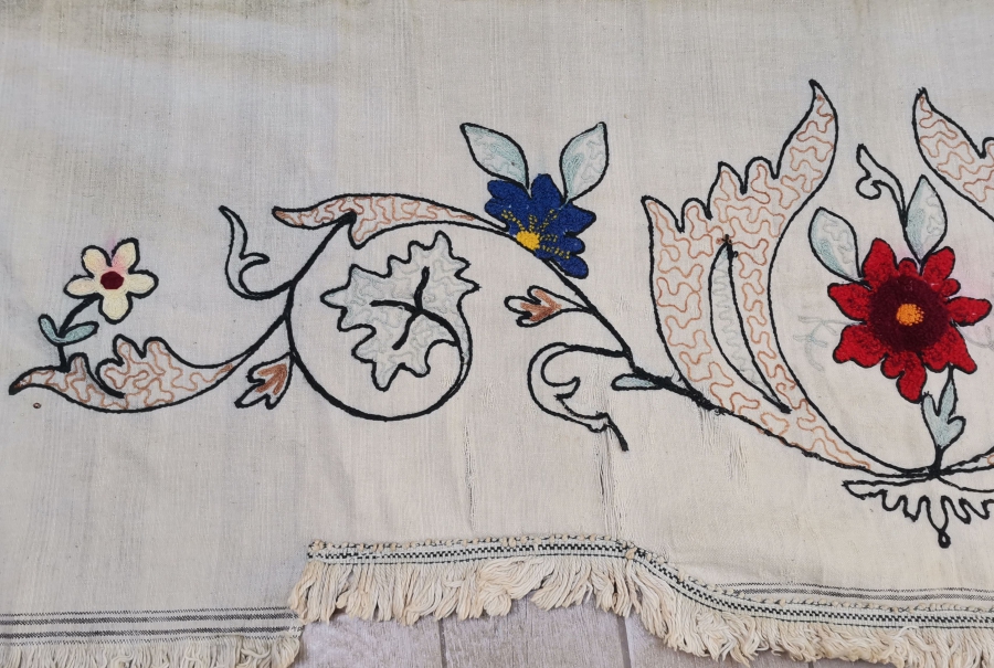 SUZANİ İŞÇİLİKLİ OSMANLI DÖNEMİ EL İŞİ YATAK SAÇAĞI