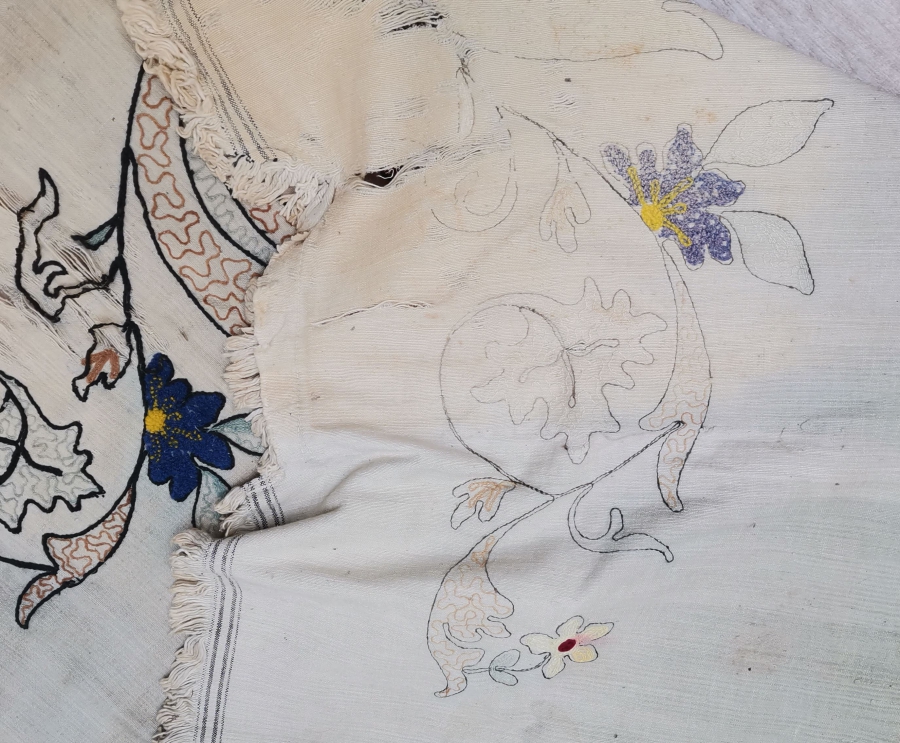 SUZANİ İŞÇİLİKLİ OSMANLI DÖNEMİ EL İŞİ YATAK SAÇAĞI