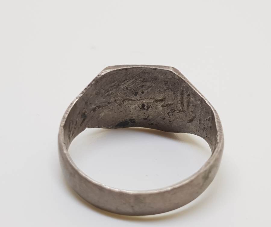 SAVAT ALTIN VE KALEM İŞÇİLİKLİ İÇ KISMI OSMANLICA YAZILI OSMANLI DÖNEMİ GÜMÜŞ YÜZÜK