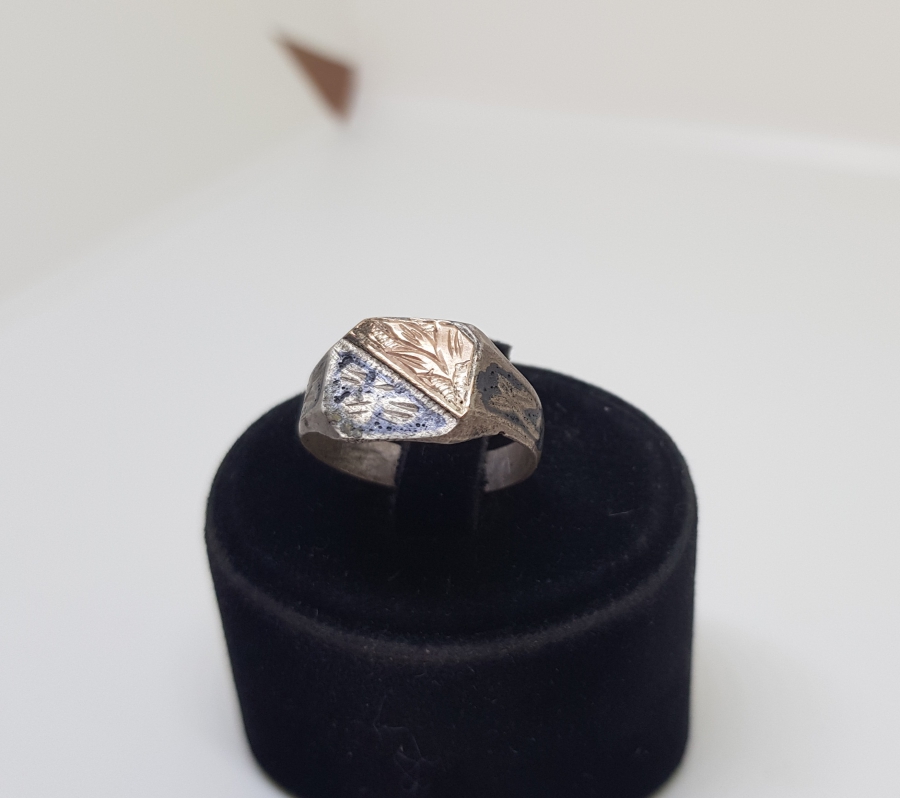 SAVAT ALTIN VE KALEM İŞÇİLİKLİ İÇ KISMI OSMANLICA YAZILI OSMANLI DÖNEMİ GÜMÜŞ YÜZÜK