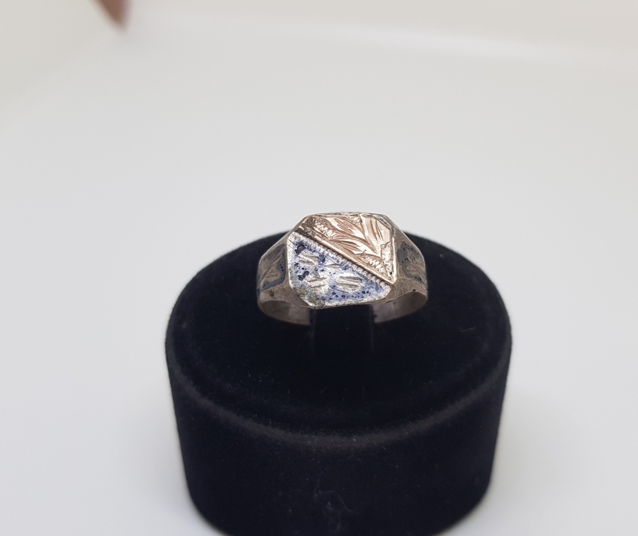 SAVAT ALTIN VE KALEM İŞÇİLİKLİ İÇ KISMI OSMANLICA YAZILI OSMANLI DÖNEMİ GÜMÜŞ YÜZÜK