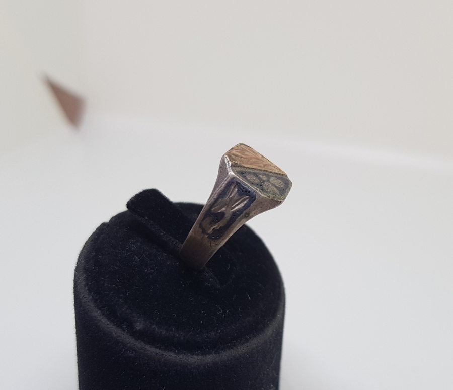 SAVAT ALTIN VE KALEM İŞÇİLİKLİ İÇ KISMI OSMANLICA YAZILI OSMANLI DÖNEMİ GÜMÜŞ YÜZÜK