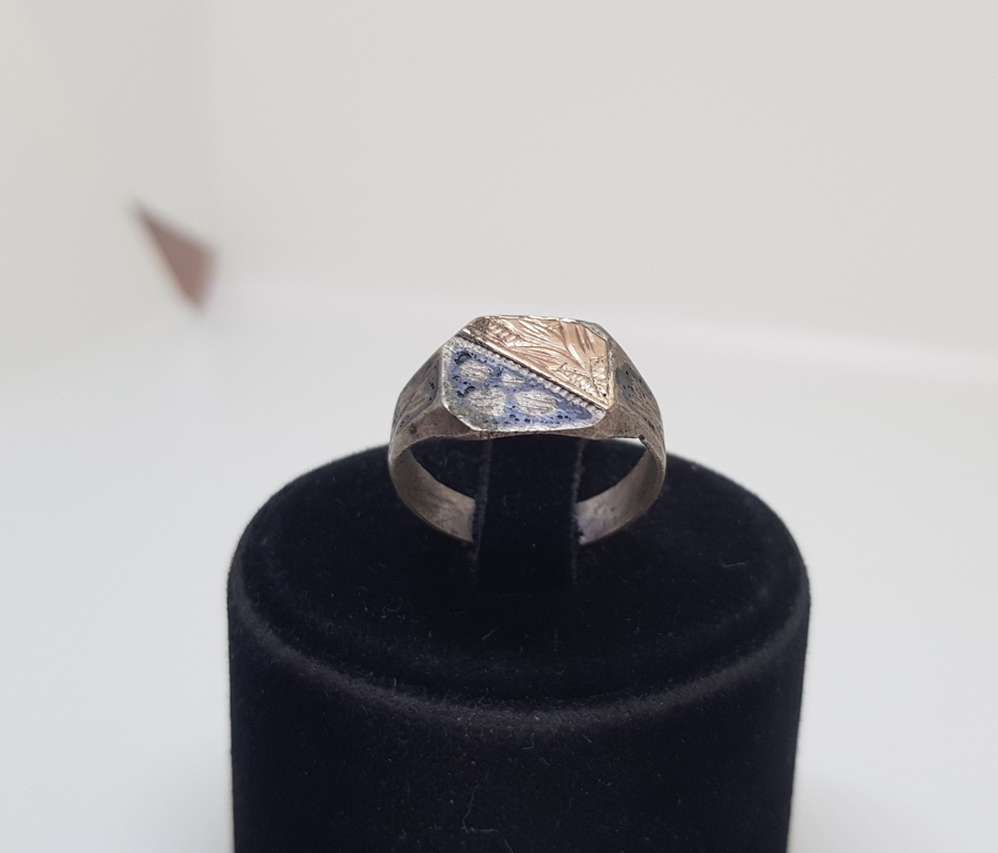 SAVAT ALTIN VE KALEM İŞÇİLİKLİ İÇ KISMI OSMANLICA YAZILI OSMANLI DÖNEMİ GÜMÜŞ YÜZÜK